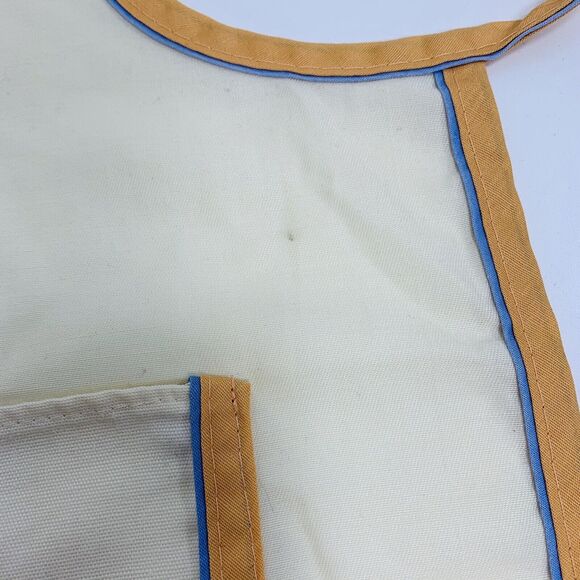 Vintage HEARTLAND DESIGN CUSTOM CLOTH EMBROIDERED Apron Wood Rings Pocket - Picture 3 of 9